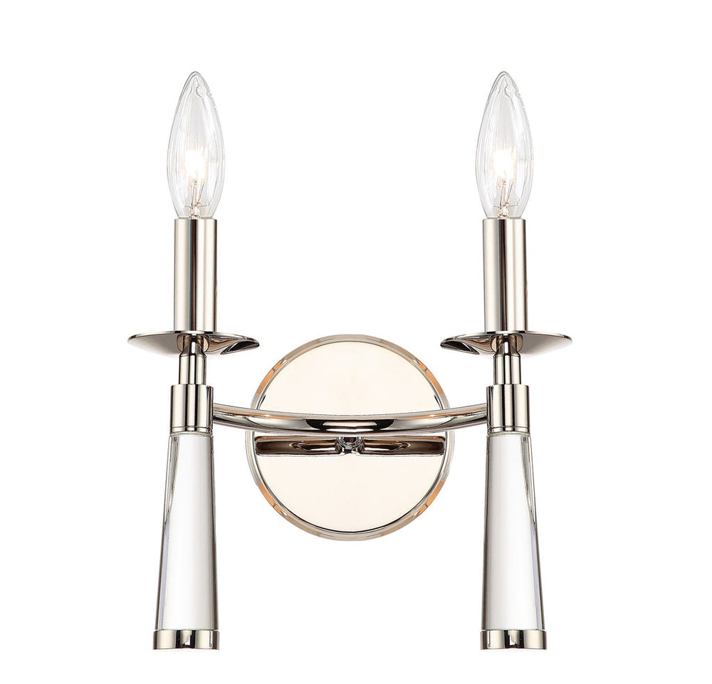 ##Antique Hardware## Baxter 2 Light Polished Nickel Bronze Sconce