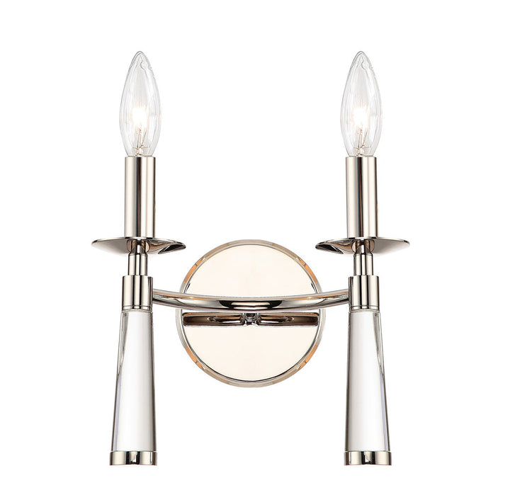 ##Antique Hardware## Baxter 2 Light Polished Nickel Bronze Sconce
