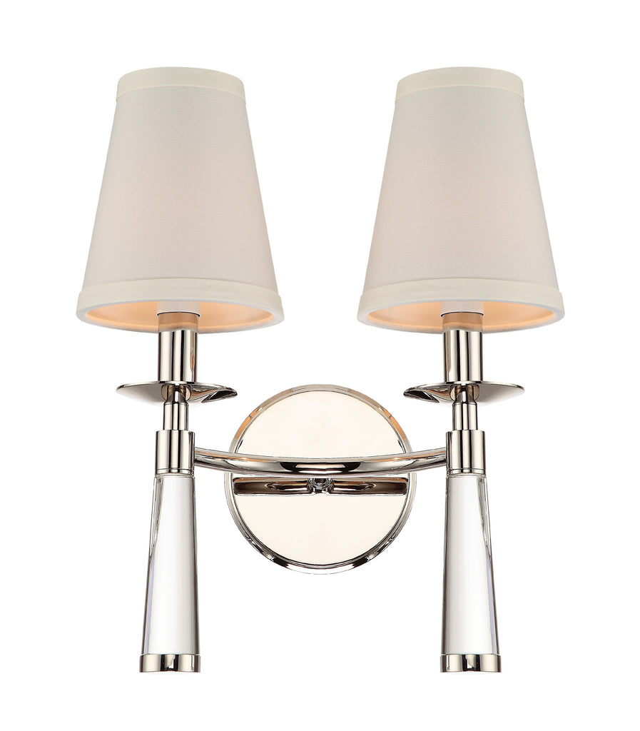 ##Antique Hardware## Baxter 2 Light Polished Nickel Bronze Sconce