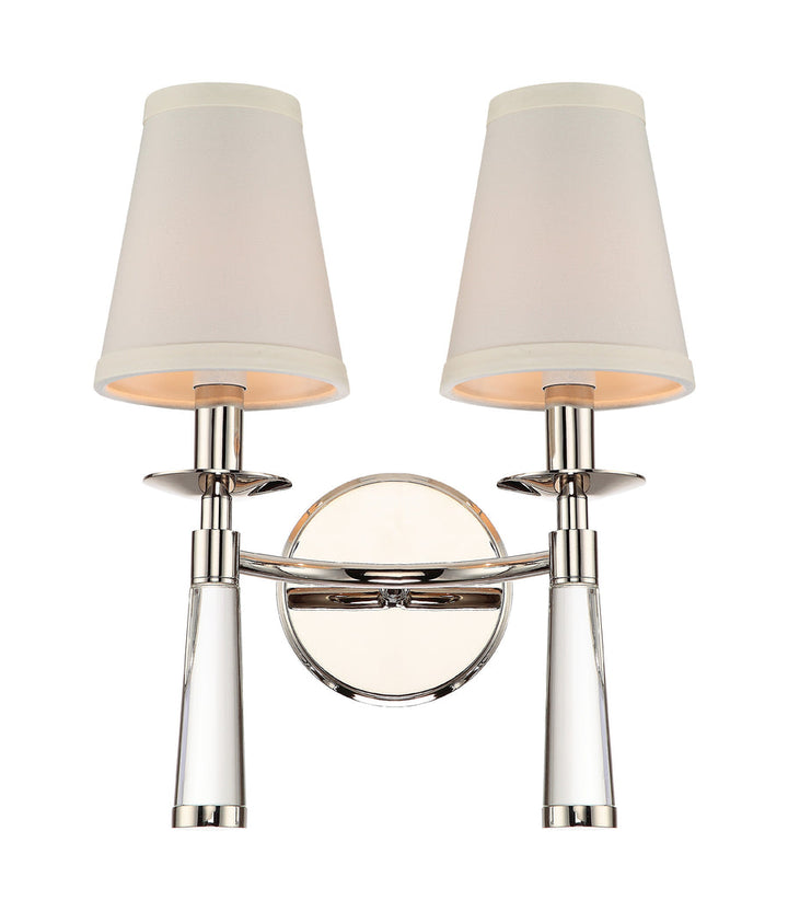##Antique Hardware## Baxter 2 Light Polished Nickel Bronze Sconce