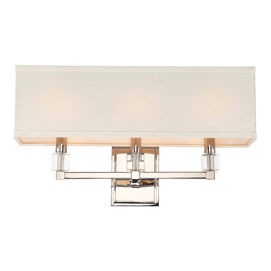 ##Antique Hardware## Dixon 3 Light Polished Nickel Sconce