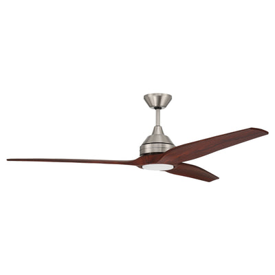 Antique Hardware 60" Limerick in Brushed Polished Nickel w/ Mahogany Blades Ceiling Fan