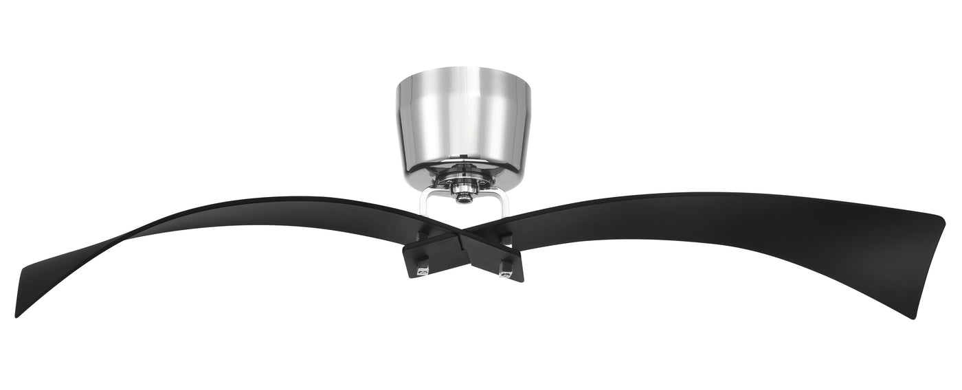 Antique Hardware 52" Tern in Flat Black/Polished Nickel w/ Flat Black Blades Ceiling Fan