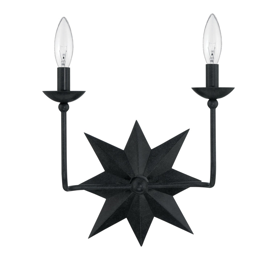 ##Antique Hardware## Astro 2 Light Black Sconce