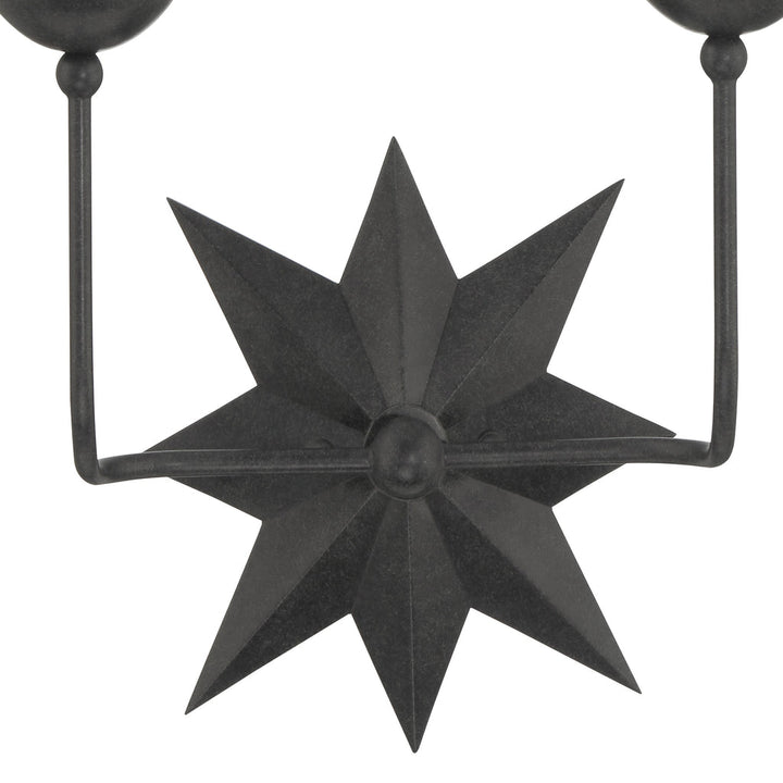 ##Antique Hardware## Astro 2 Light Black Sconce