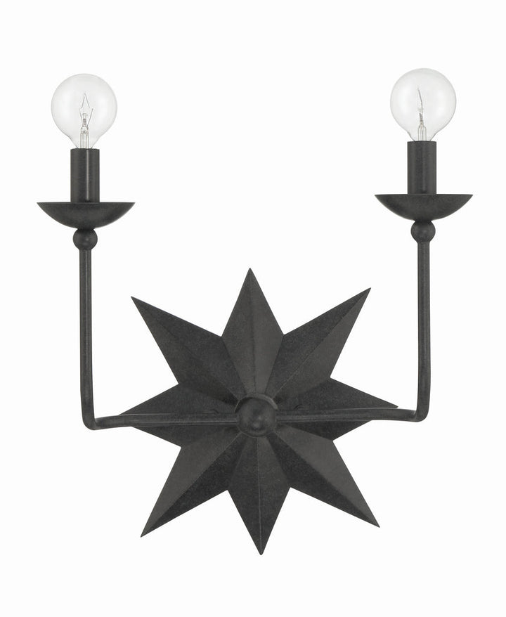 ##Antique Hardware## Astro 2 Light Black Sconce