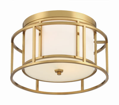 ##Antique Hardware## Brian Patrick Flynn Hulton 2 Light Luxe Gold Flush Mount