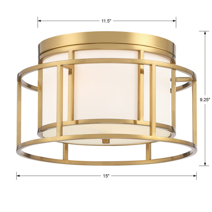 ##Antique Hardware## Brian Patrick Flynn Hulton 2 Light Luxe Gold Flush Mount