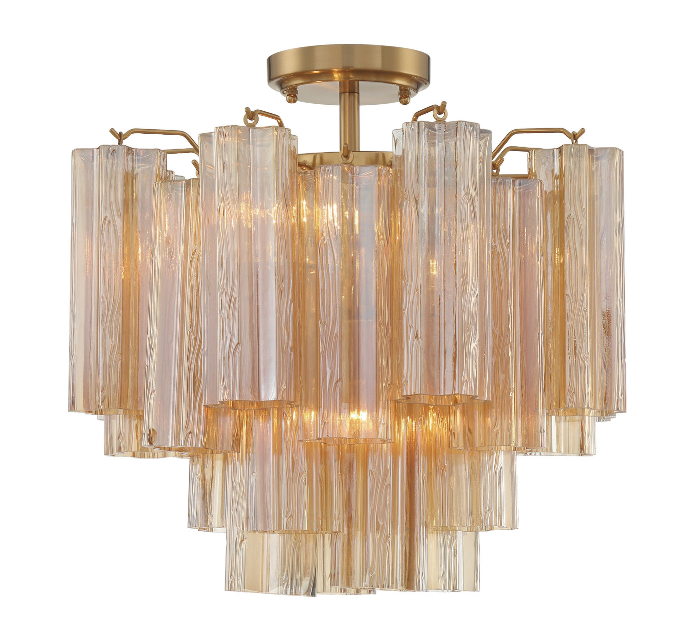 ##Antique Hardware## Addis 4 Light Aged Brass Semi Flush Mount