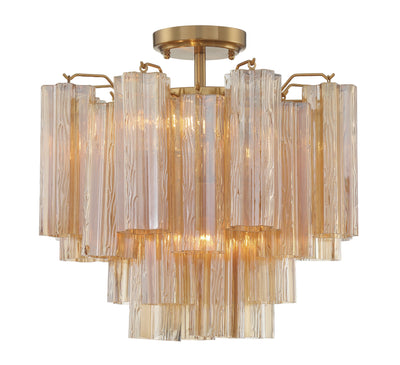 ##Antique Hardware## Addis 4 Light Aged Brass Semi Flush Mount