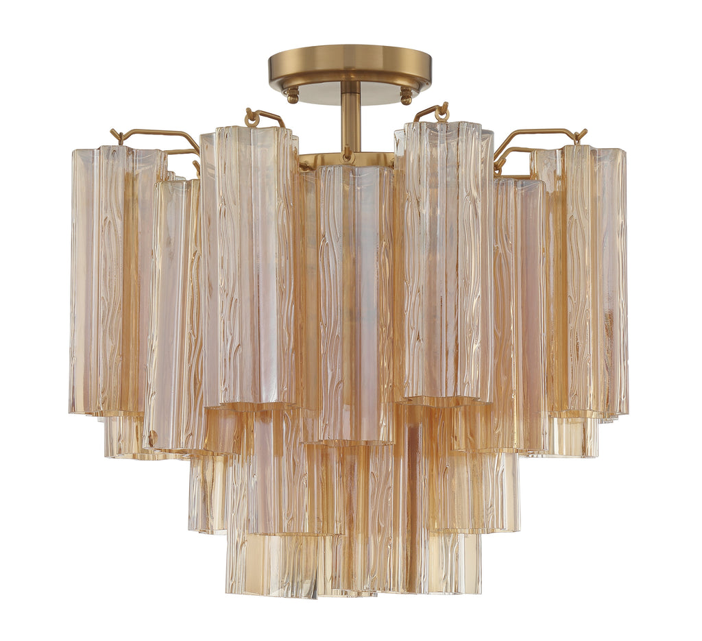 ##Antique Hardware## Addis 4 Light Aged Brass Semi Flush Mount