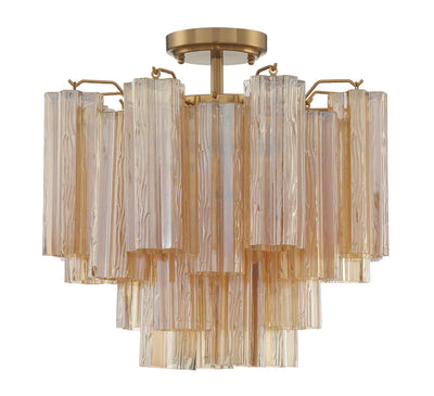 ##Antique Hardware## Addis 4 Light Aged Brass Semi Flush Mount