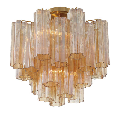 ##Antique Hardware## Addis 4 Light Aged Brass Semi Flush Mount