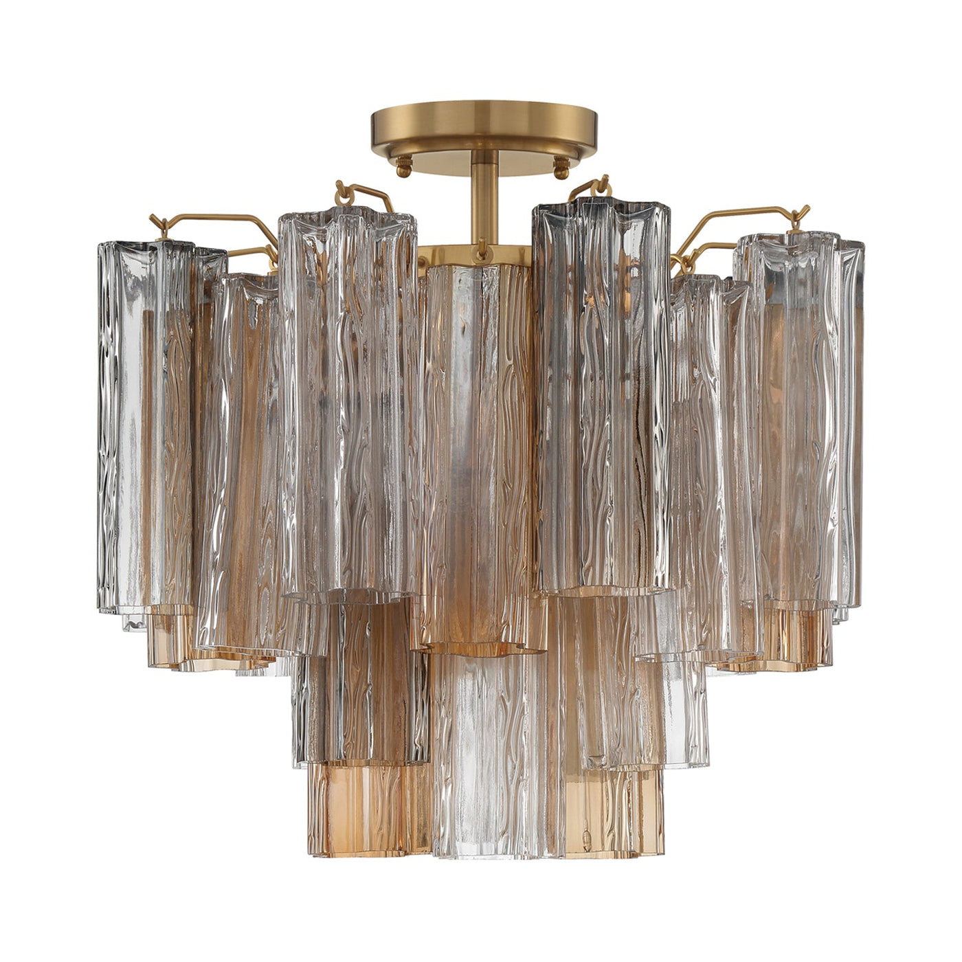 ##Antique Hardware## Addis 4 Light Aged Brass Semi Flush Mount