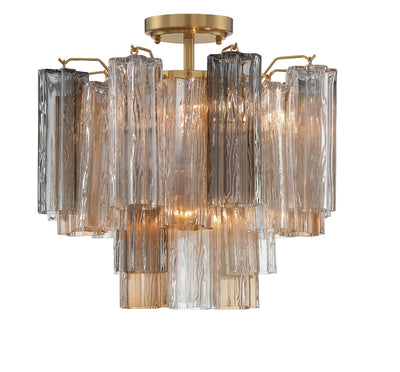 ##Antique Hardware## Addis 4 Light Aged Brass Semi Flush Mount