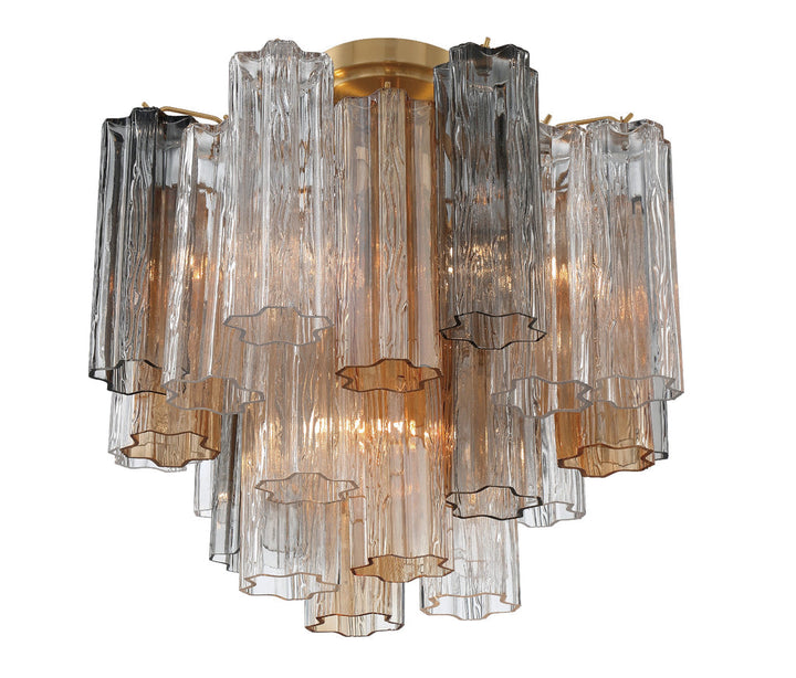 ##Antique Hardware## Addis 4 Light Aged Brass Semi Flush Mount