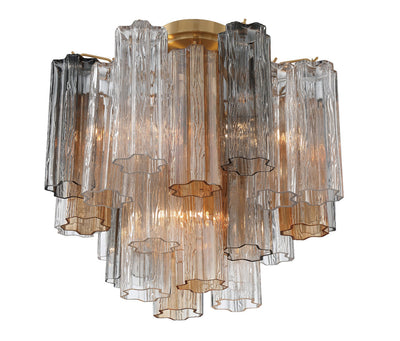 ##Antique Hardware## Addis 4 Light Aged Brass Semi Flush Mount