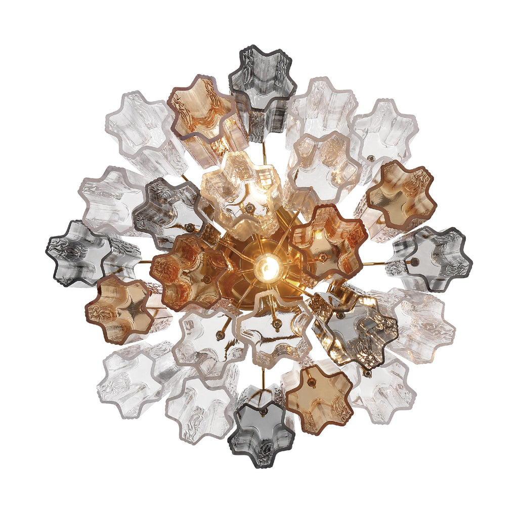 ##Antique Hardware## Addis 4 Light Aged Brass Semi Flush Mount