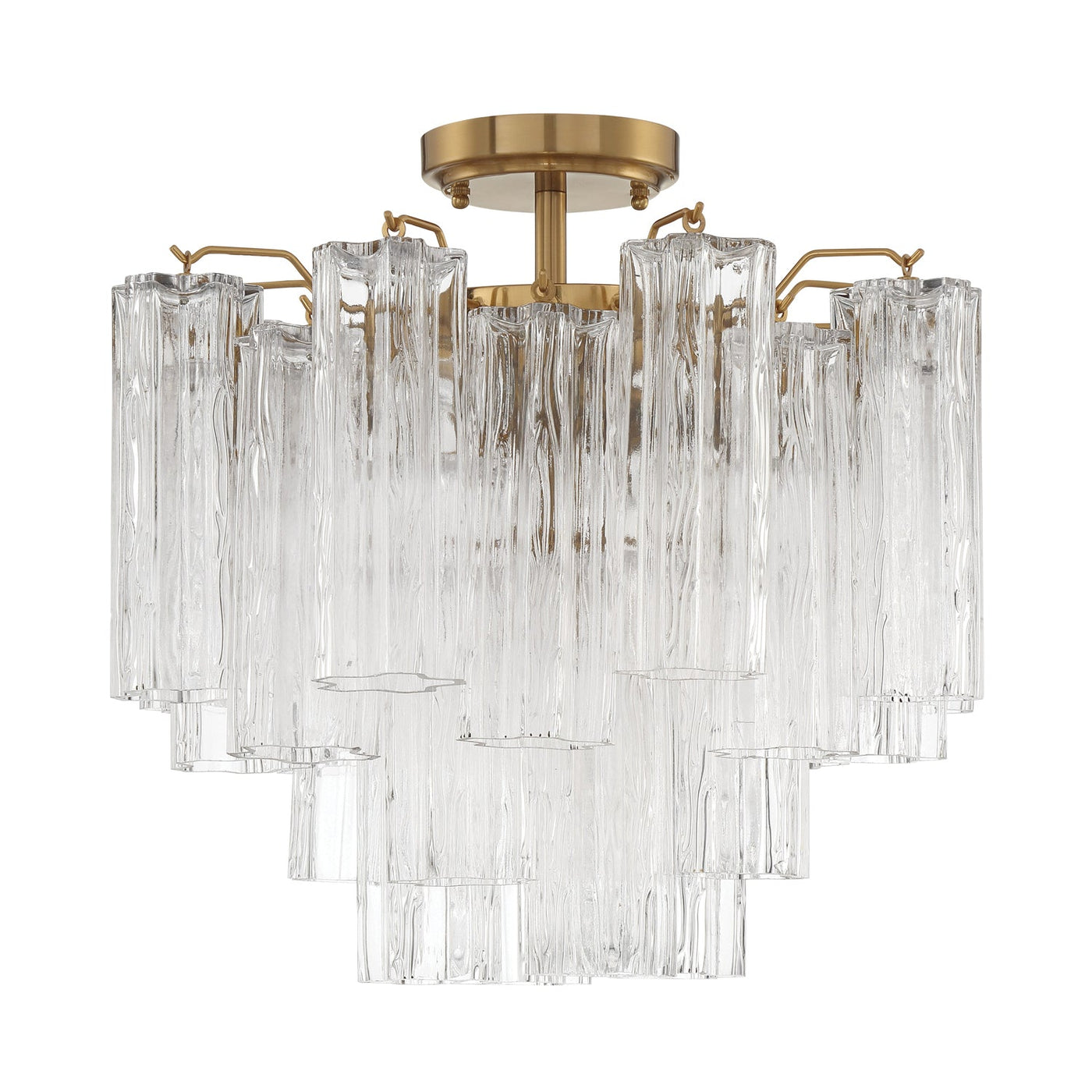 ##Antique Hardware## Addis 4 Light Aged Brass Semi Flush Mount