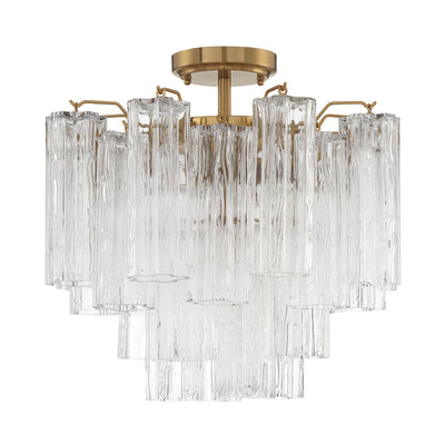 ##Antique Hardware## Addis 4 Light Aged Brass Semi Flush Mount