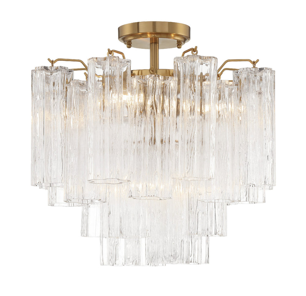 ##Antique Hardware## Addis 4 Light Aged Brass Semi Flush Mount