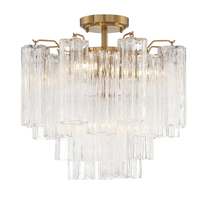 ##Antique Hardware## Addis 4 Light Aged Brass Semi Flush Mount