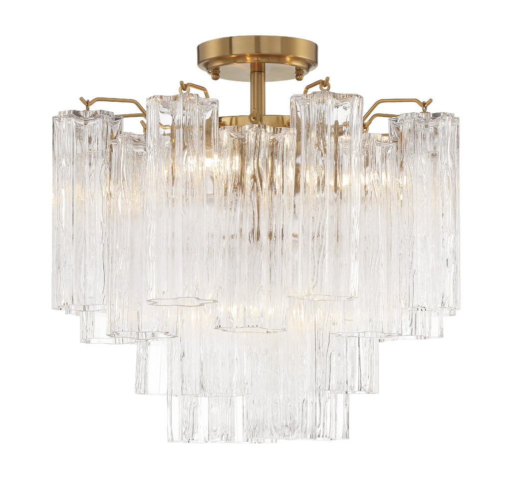 ##Antique Hardware## Addis 4 Light Aged Brass Semi Flush Mount