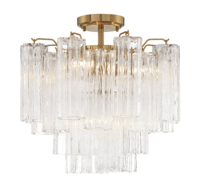 ##Antique Hardware## Addis 4 Light Aged Brass Semi Flush Mount