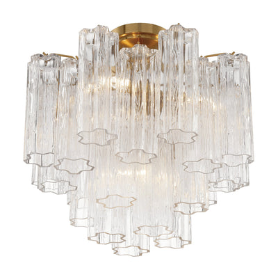 ##Antique Hardware## Addis 4 Light Aged Brass Semi Flush Mount