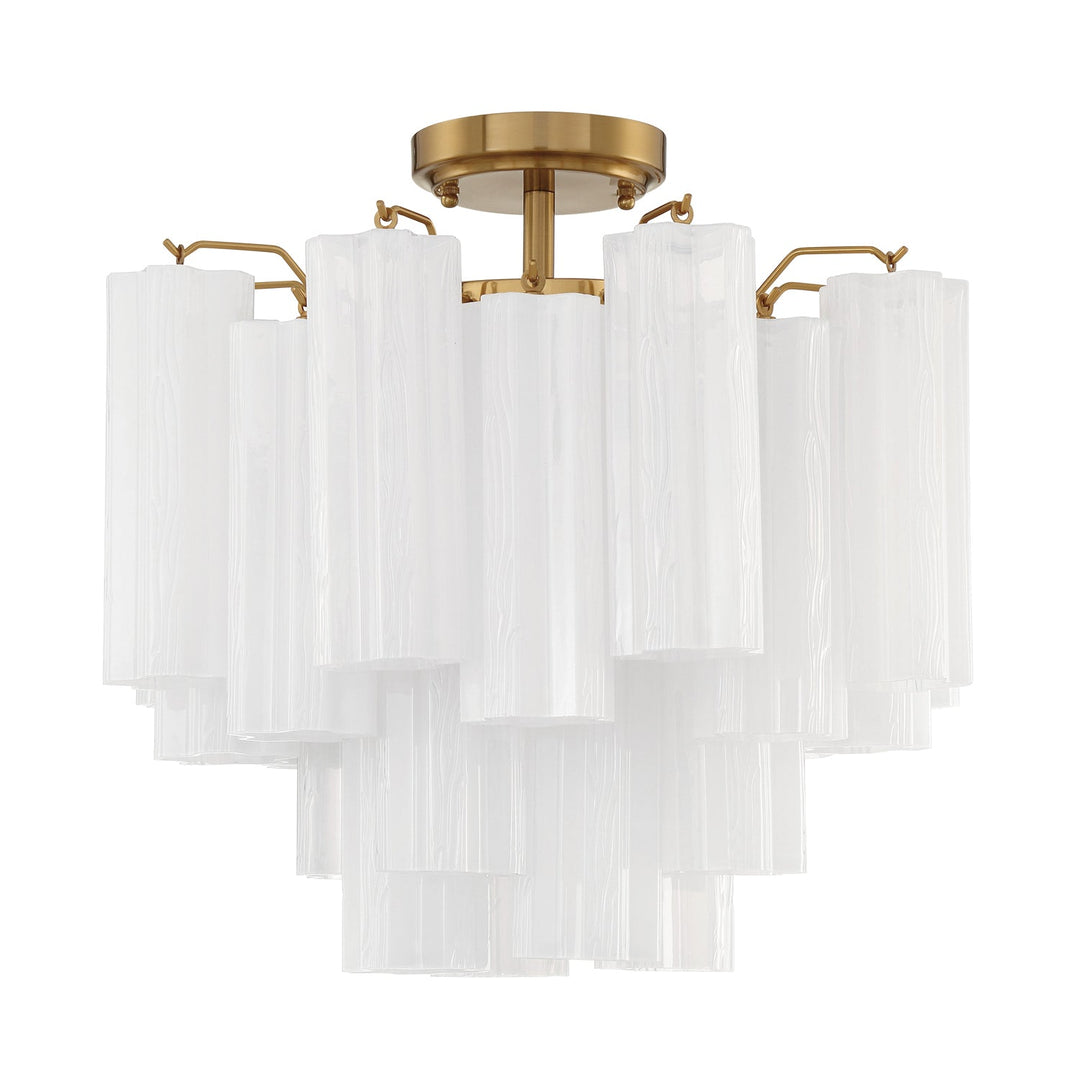 ##Antique Hardware## Addis 4 Light Aged Brass Semi Flush Mount