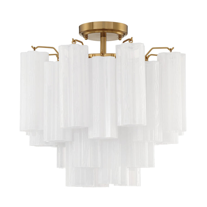 ##Antique Hardware## Addis 4 Light Aged Brass Semi Flush Mount