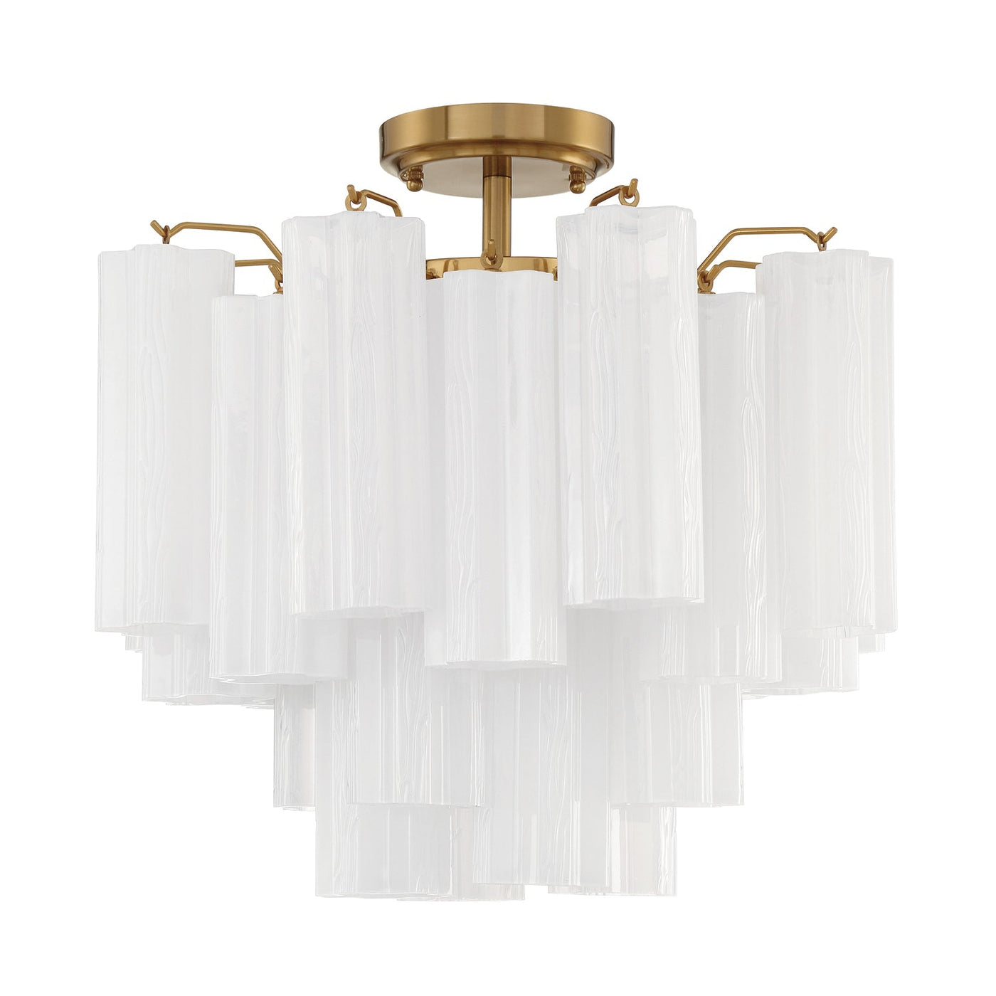 ##Antique Hardware## Addis 4 Light Aged Brass Semi Flush Mount