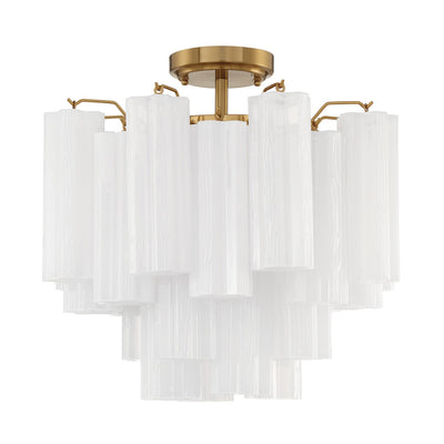 ##Antique Hardware## Addis 4 Light Aged Brass Semi Flush Mount