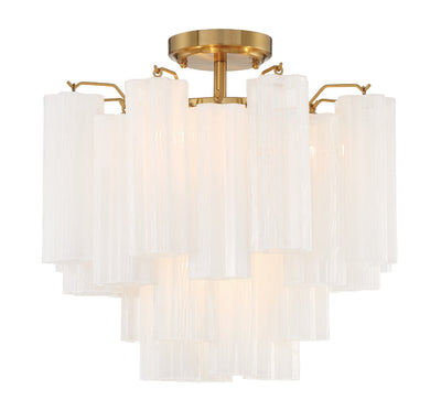 ##Antique Hardware## Addis 4 Light Aged Brass Semi Flush Mount