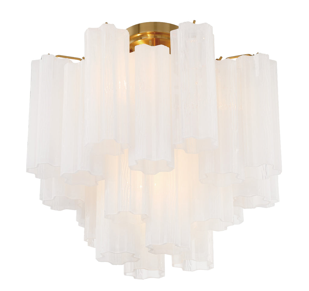 ##Antique Hardware## Addis 4 Light Aged Brass Semi Flush Mount