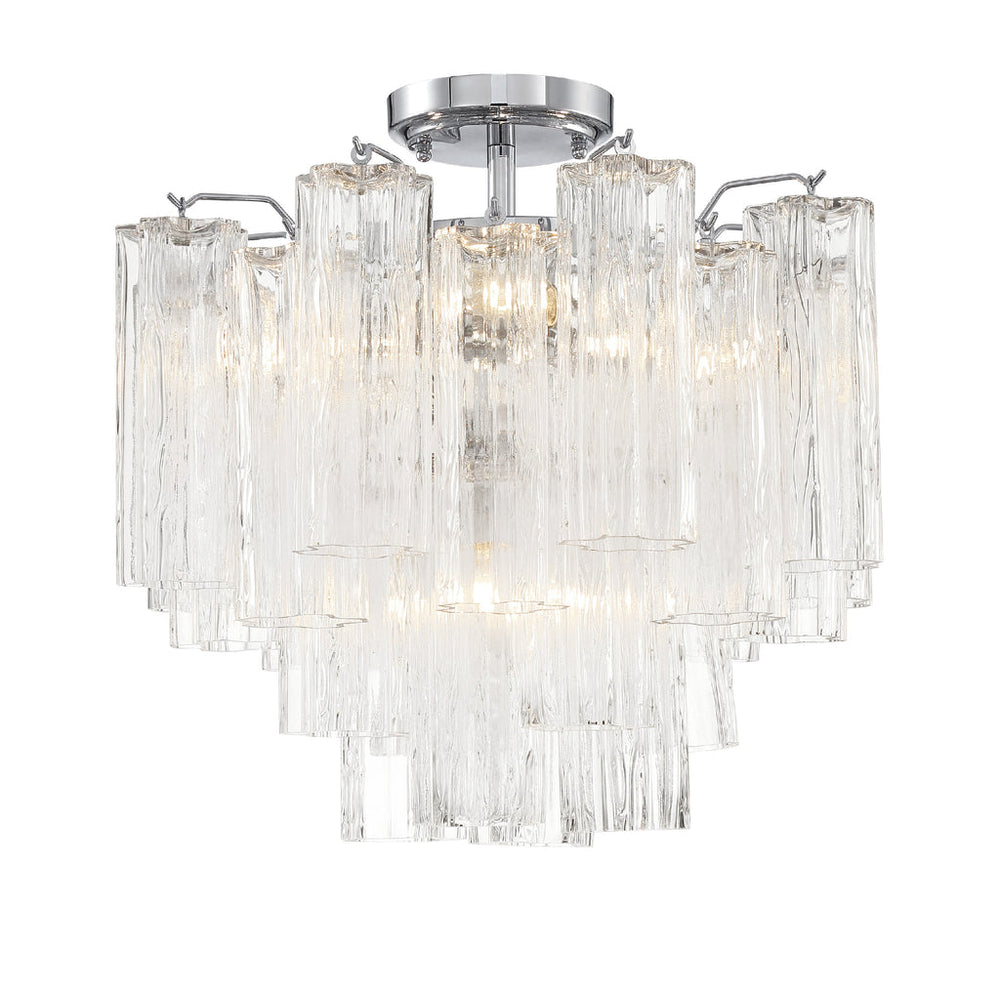 ##Antique Hardware## Addis 4 Light Polished Chrome Semi Flush Mount