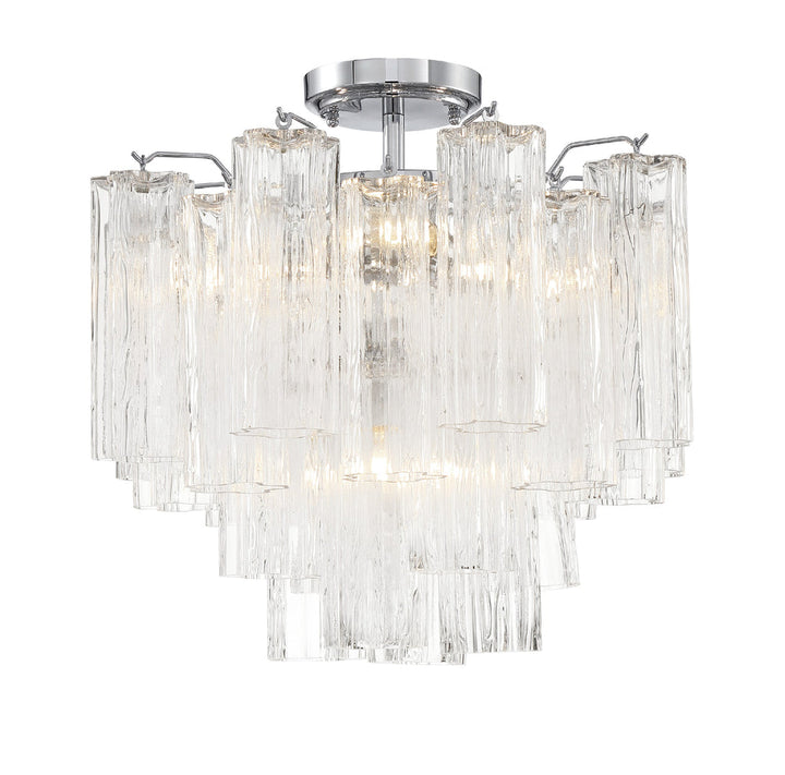 ##Antique Hardware## Addis 4 Light Polished Chrome Semi Flush Mount
