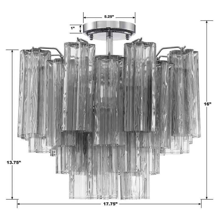 ##Antique Hardware## Addis 4 Light Polished Chrome Semi Flush Mount