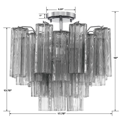 ##Antique Hardware## Addis 4 Light Polished Chrome Semi Flush Mount