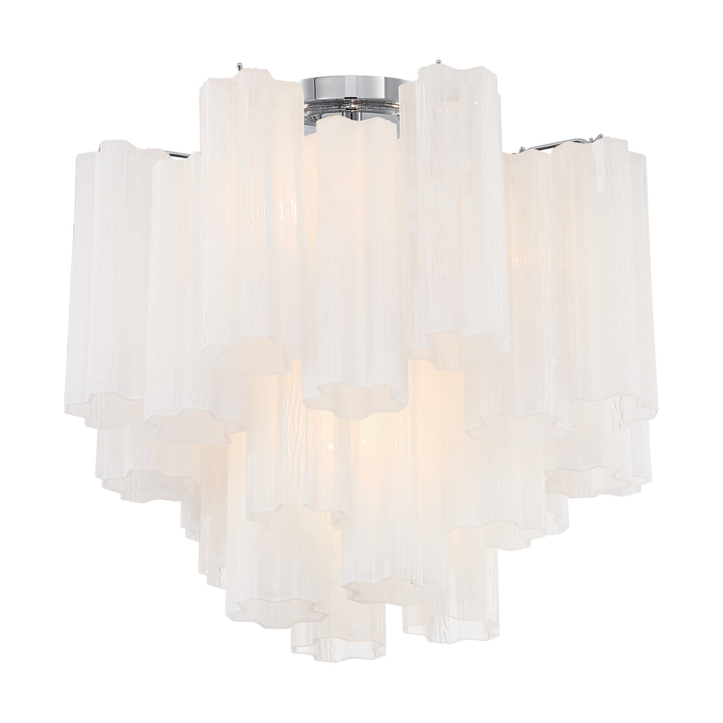 ##Antique Hardware## Addis 4 Light Polished Chrome Semi Flush Mount