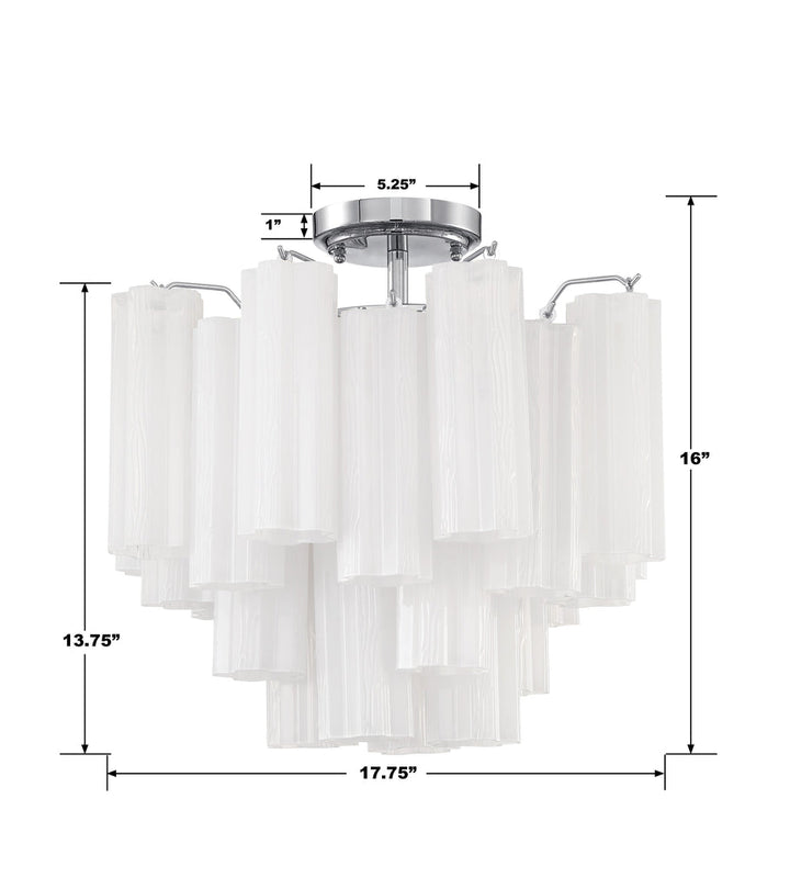 ##Antique Hardware## Addis 4 Light Polished Chrome Semi Flush Mount
