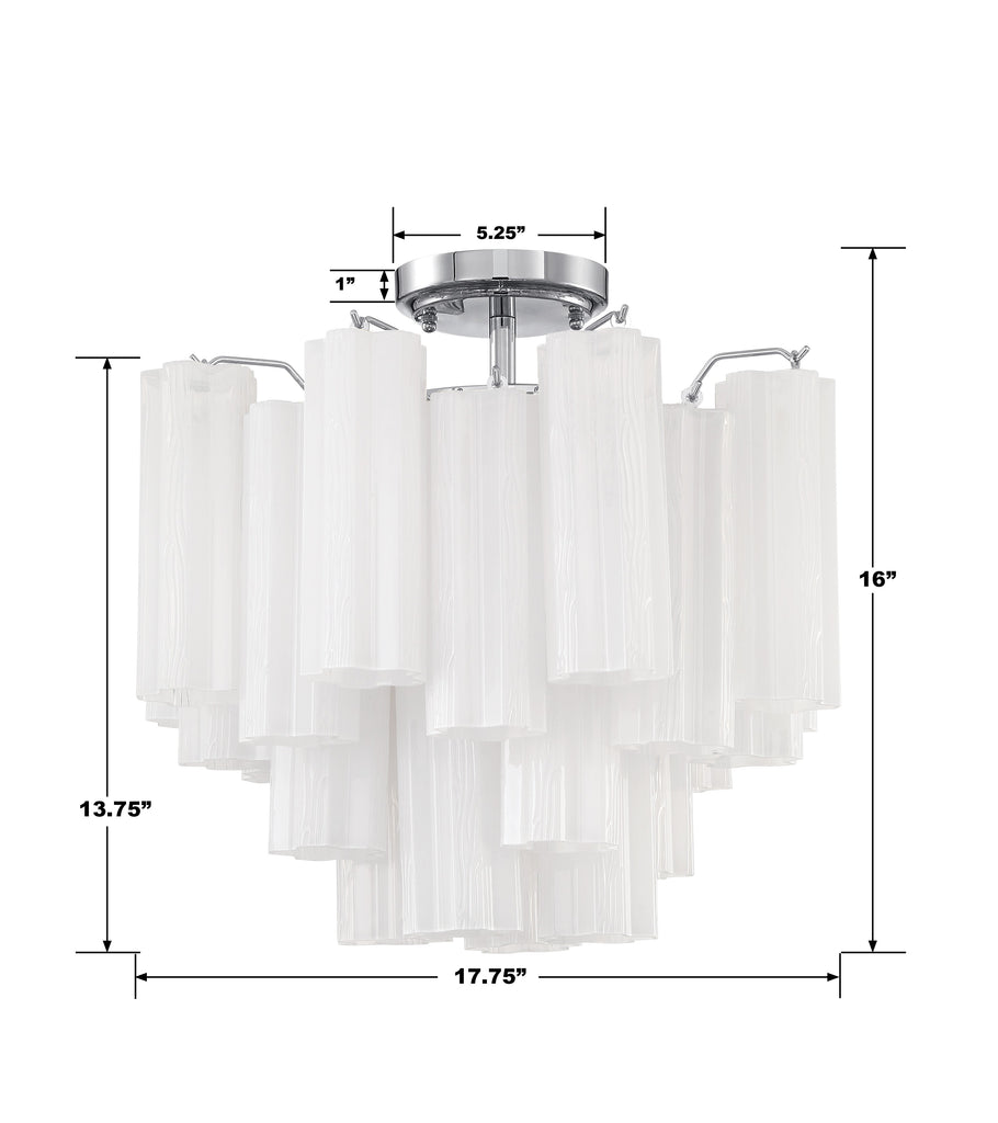 ##Antique Hardware## Addis 4 Light Polished Chrome Semi Flush Mount