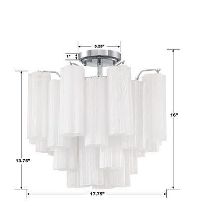 ##Antique Hardware## Addis 4 Light Polished Chrome Semi Flush Mount