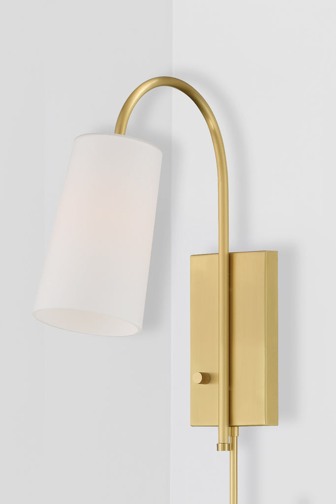 ##Antique Hardware## Alexa 1 Light Aged Brass Task Sconce