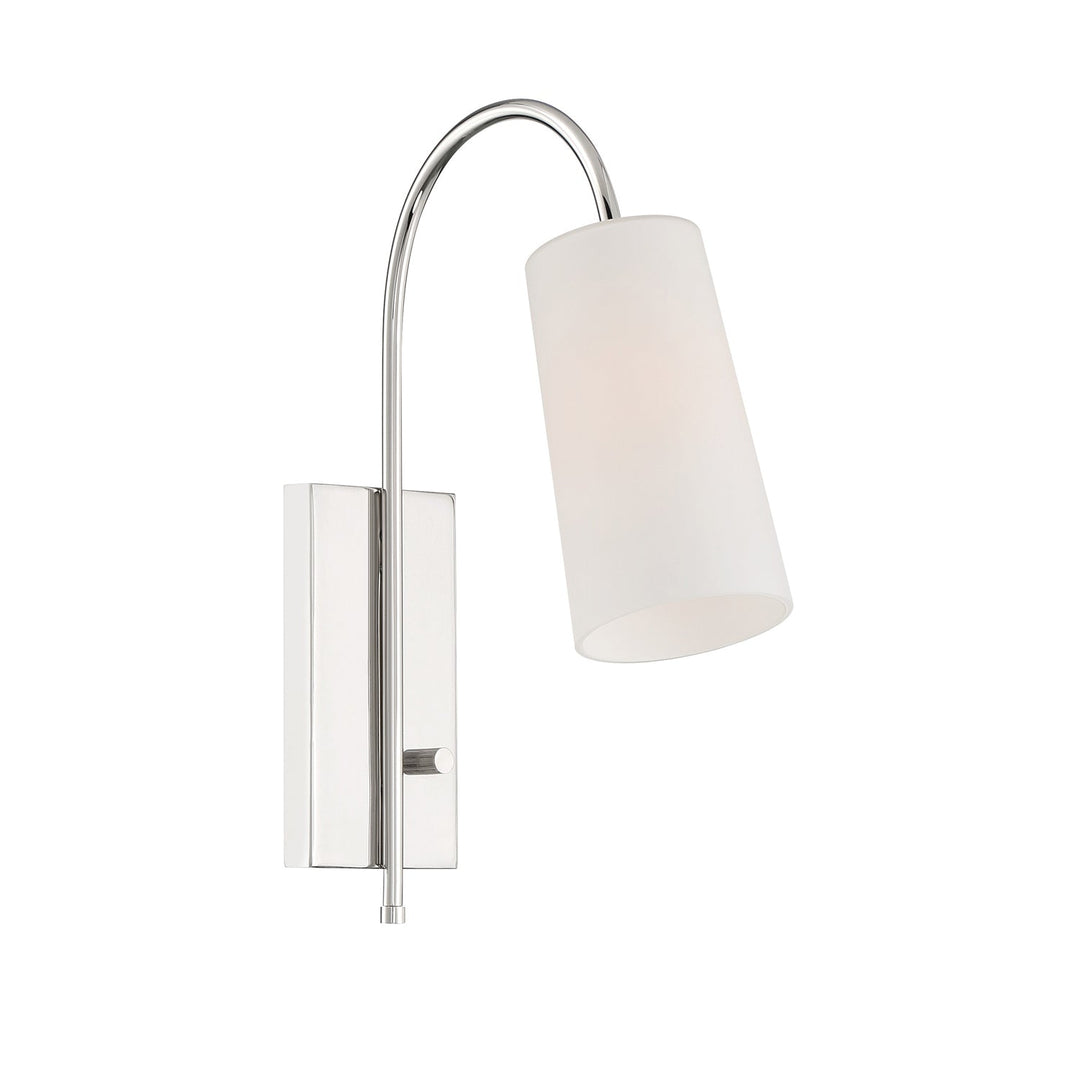##Antique Hardware## Alexa 1 Light Polished Nickel Task Sconce