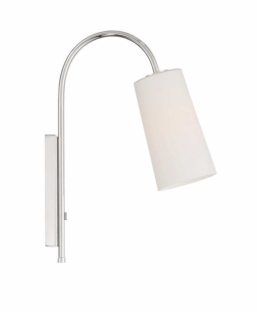 ##Antique Hardware## Alexa 1 Light Polished Nickel Task Sconce