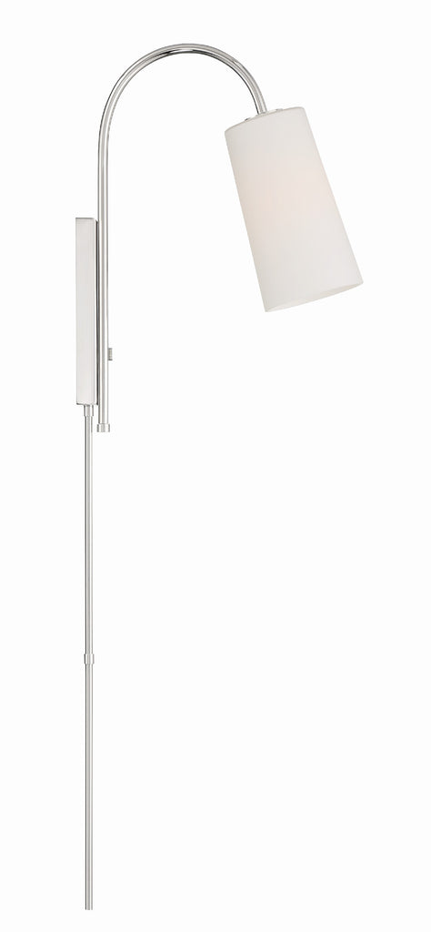 ##Antique Hardware## Alexa 1 Light Polished Nickel Task Sconce