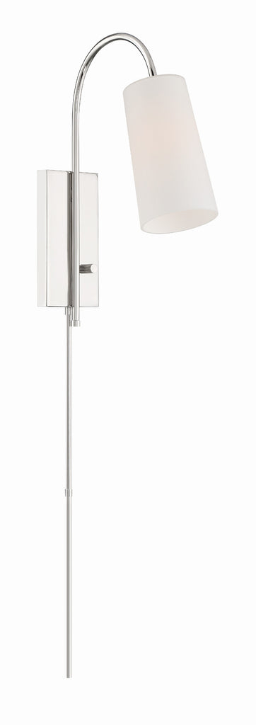 ##Antique Hardware## Alexa 1 Light Polished Nickel Task Sconce