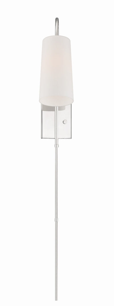 ##Antique Hardware## Alexa 1 Light Polished Nickel Task Sconce