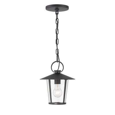 ##Antique Hardware## Andover 1 Light Matte Black Outdoor Pendant